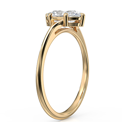 Basket set low profile engagement ring